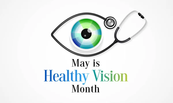 Sağlıklı Vizyon Ayı Her Yıl Mayıs Ayında Gözlemlenir Gözlerinle Ilgilenmek — Stok Vektör