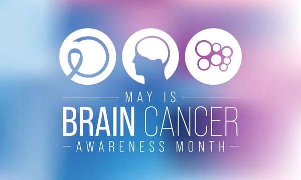 Mayıs Ayında Her Yıl Beyin Kanseri Farkındalığı Ayı Gözlemleniyor Beyinde — Stok Vektör