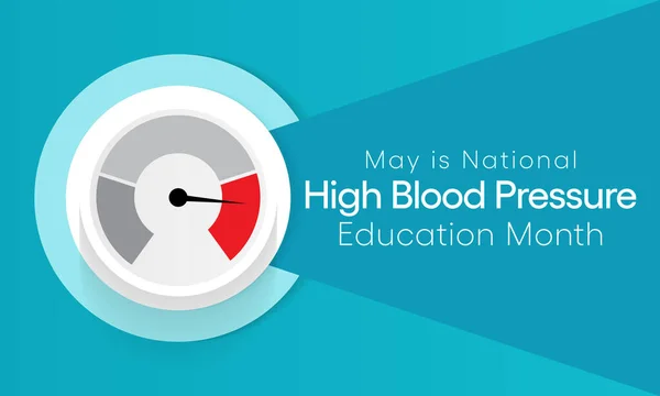 Mayo Observa Cada Año Mes Educación Sobre Presión Arterial Alta — Vector de stock