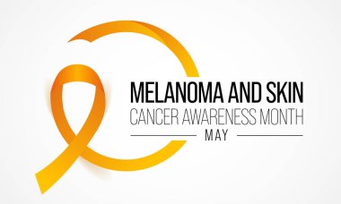 Melanoma ve cilt kanseri her yıl Mayıs ayında gözlemlenen ultraviyole ışınlara (UV) maruz kalma, en ölümcül cilt kanseri türü olan melanom vakalarının çoğuna neden olur. Vektör illüstrasyonu.