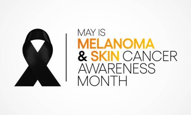 Melanoma ve cilt kanseri her yıl Mayıs ayında gözlemlenen ultraviyole ışınlara (UV) maruz kalma, en ölümcül cilt kanseri türü olan melanom vakalarının çoğuna neden olur. Vektör illüstrasyonu.