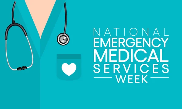 Semana Nacional Servicios Médicos Emergencia Observada Cada Año Mayo Para — Vector de stock