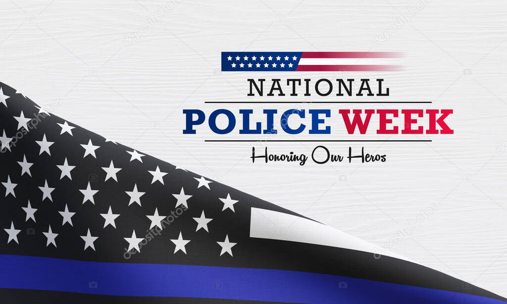 National Police week (NPW) is observed every year in May in United states that pays tribute to the local, state, and federal officers who have died or disabled, in the line of duty. 3D Rendering