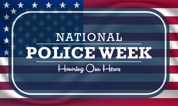월에는 National Police Week Npw 수행중에 사망하거나 경찰관들에게 경의를 표하는 — 스톡 벡터