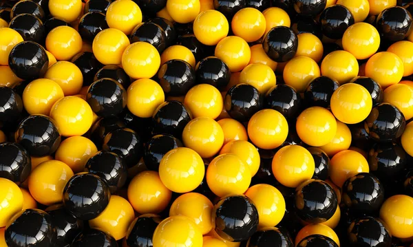 Spherical Balls Yellow Black Colors Can Used Background Rendering — Stock Photo, Image