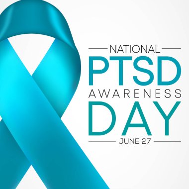 Travma Sonrası Stres Bilinci Günü her yıl 27 Haziran 'da kutlanır. Travma sonrası stres bozukluğu, travmatik bir olay yaşamış ya da tanık olmuş insanlarda meydana gelebilecek bir psikiyatrik bozukluktur. vektör sanatı