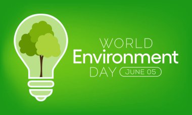 Dünya Çevre Günü her yıl 5 Haziran 'da gözlemlenmekte ve deniz kirliliğinden, insan nüfusunun fazlalığından kaynaklanan çevre sorunlarına yönelik farkındalığı artırmak için bir sancak gemisi kampanyası olmuştur. vektör sanatı