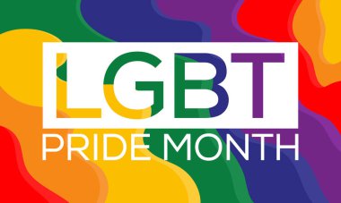 LGBTQ Onur Ayı her yıl Haziran ayında gözlemlenir, Vektör illüstrasyonu