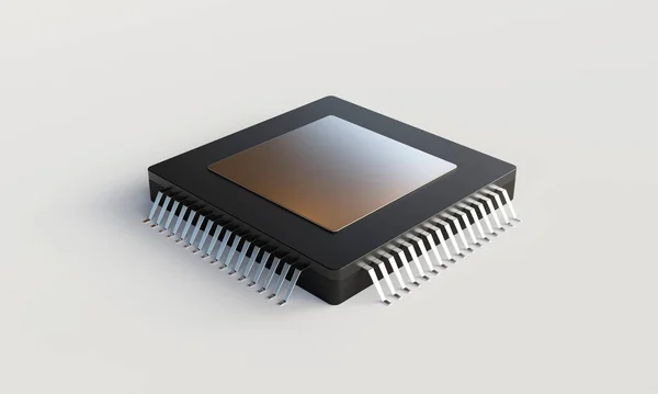 Rendering Chip Semiconduttore Con Illuminazione Studio — Foto Stock
