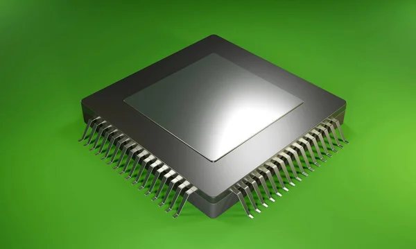 Rendering Chip Semiconduttore Con Illuminazione Studio — Foto Stock