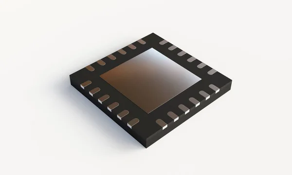 スタジオ照明付き半導体チップの3Dレンダリング — ストック写真