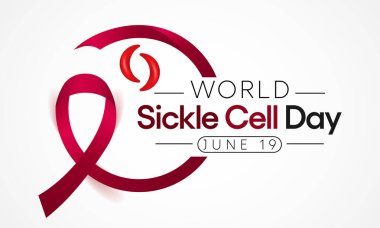 Dünya Orak Hücre Günü her yıl 19 Haziran 'da gözlemlenir. Bu, vücut boyunca oksijen taşımak için yeterli sayıda sağlıklı hücrenin bulunmadığı kalıtsal bir alyuvar hastalığıdır. Vektör illüstrasyonu