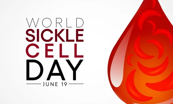 Παγκόσμια Ημέρα Των Κυττάρων Sickle Παρατηρείται Κάθε Χρόνο Στις Ιουνίου — Διανυσματικό Αρχείο