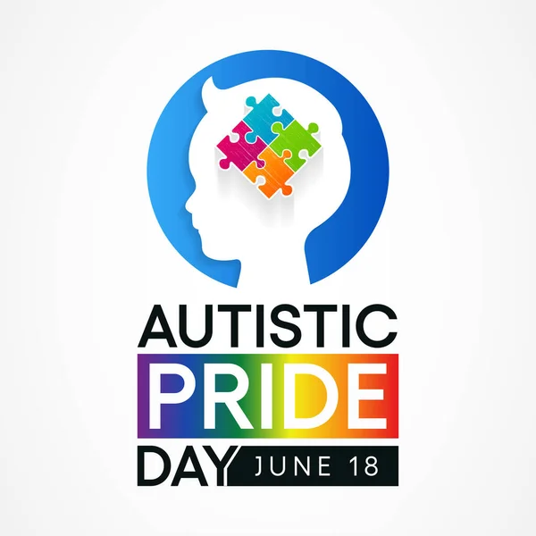 День Автизму Англ Autistic Pride Day Свято Гордості Людей Аутизмом — стоковий вектор