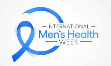 Erkekler Sağlık Haftası her yıl Haziran ayında gözlemlenmekte olup, erkekler için sağlık hizmetleri konusundaki farkındalığı artırmakta ve çocukları sağlıklı yaşam kararlarını uygulamaya ve uygulamaya teşvik etmeye odaklanmaktadır. Vektör sanatı.