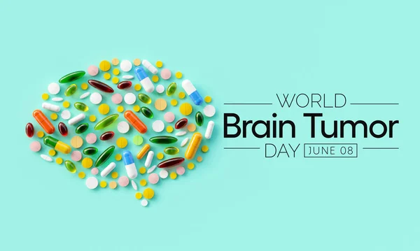 World Brain Tumor Day Observed Every Year June 8Th Overgrowth — 스톡 사진
