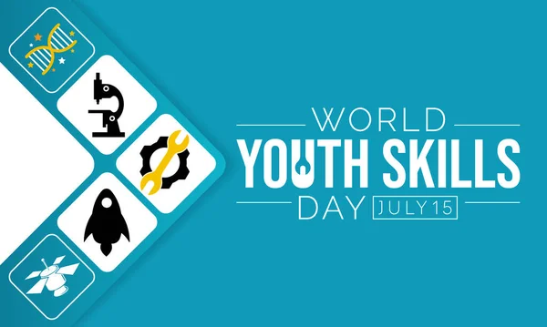 World Youth Skills Day Wysd Observed Every Year July Aims — Stock Vector