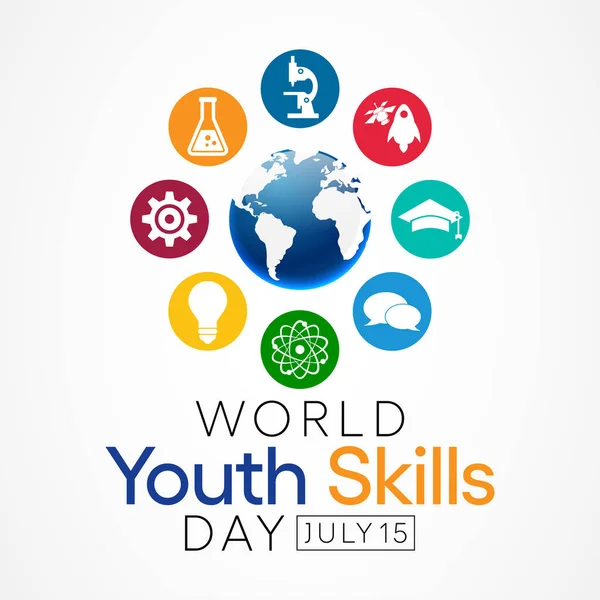 Всемирный День Молодежных Навыков Wysd Отмечается Каждый Год Июля Направленный — стоковый вектор