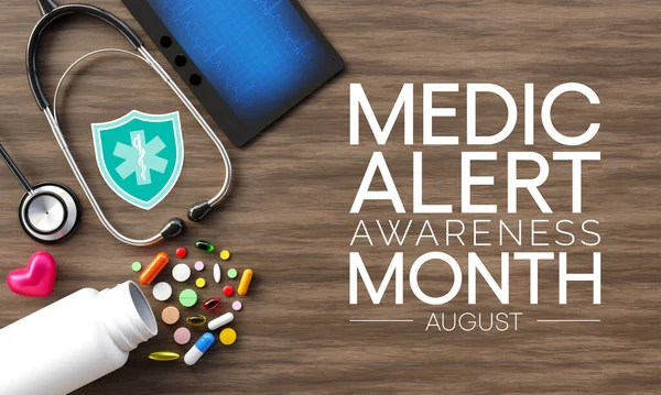 Mes Alerta Médica Celebra Cada Año Agosto Dedicado Educar Público — Foto de Stock