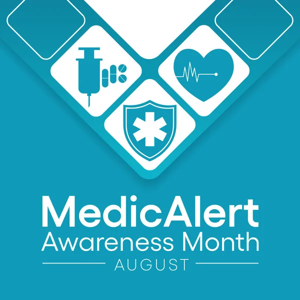 Medic Alert Mese Sensibilizzazione Viene Osservato Ogni Anno Nel Mese — Vettoriale Stock