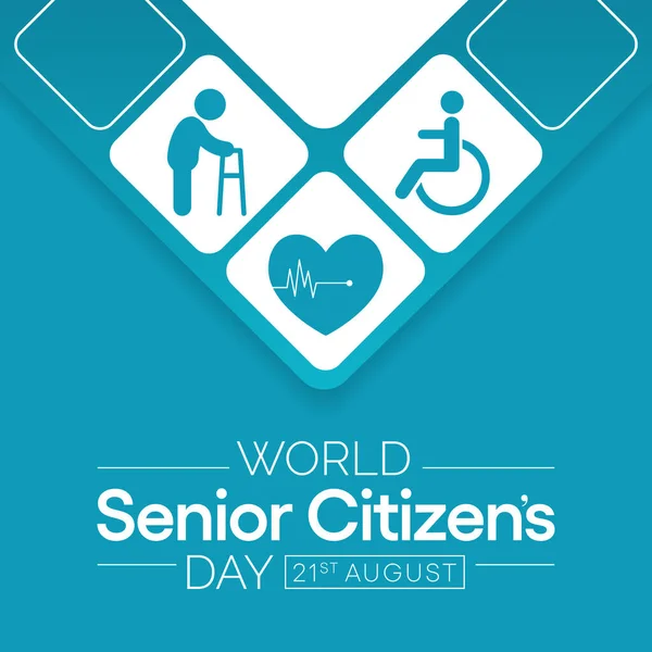 Παγκόσμια Ημέρα Ηλικιωμένων Πολιτών Παρατηρείται Κάθε Χρόνο Στις Αυγούστου Είναι — Διανυσματικό Αρχείο