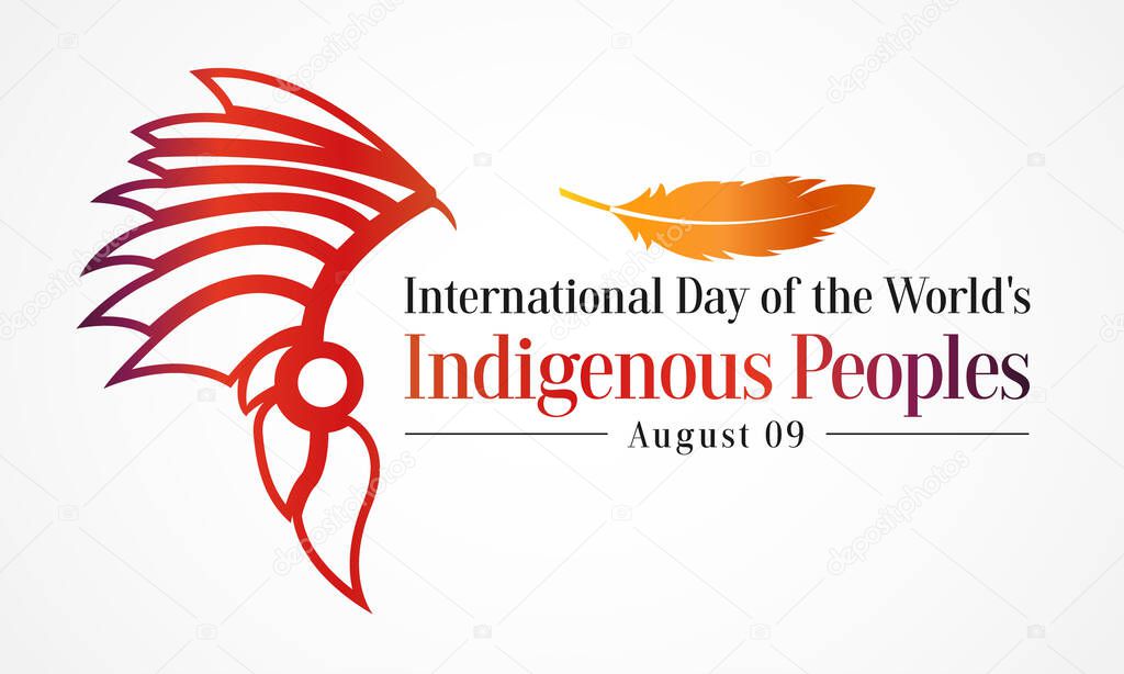 International Day of the World's Indigenous Peoples is observed every year on August 9, to raise awareness and protect the rights of the indigenous population. vector illustration