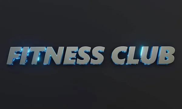 Palabra Fitness Club Está Escrita Sobre Fondo Oscuro Con Efecto — Foto de Stock