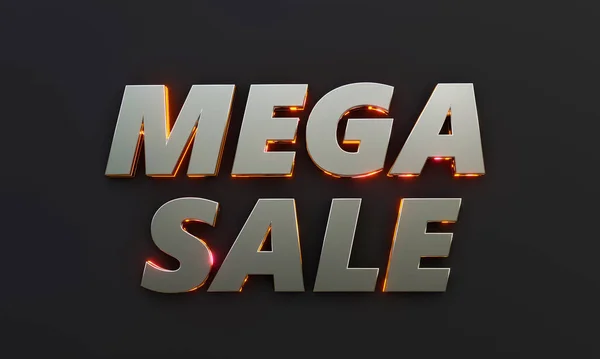 Parola Mega Sale Scritta Sfondo Scuro Con Effetto Cinema Neon — Foto Stock