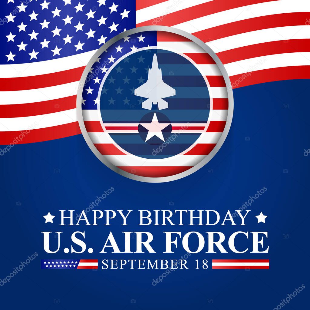 U.S. Air Force birthday is observed every year on September 18 all across United States of America. Vector illustration