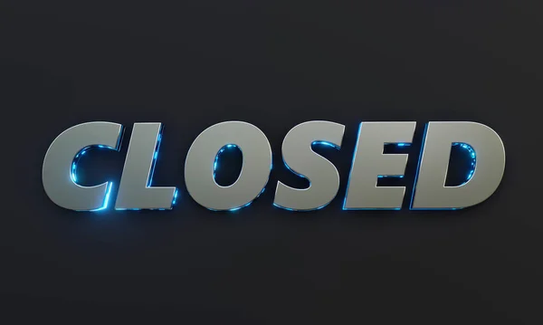 Word Closed Written Dark Background Cinematic Neon Effect Rendering — Stock Photo, Image