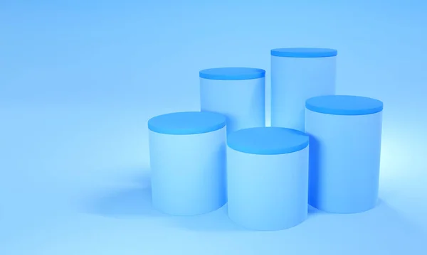 Rendering Empty Cylinders Products Display Can Used Background — Photo
