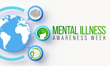 Mental illness awareness week is observed every year in October, it is a health problem that significantly affects how a person feels, thinks, behaves, and interacts with people. 3D Rendering