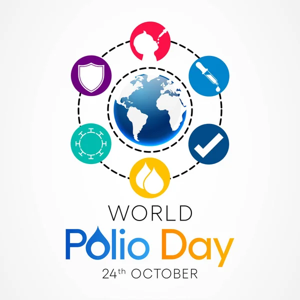 Journée Mondiale Poliomyélite Est Célébrée Chaque Année Octobre Poliomyélite Est — Image vectorielle