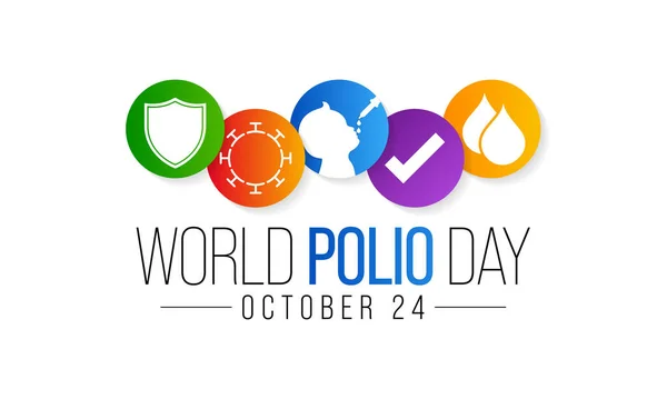 每年的10月24日是世界小儿麻痹症日 小儿麻痹症是由小儿麻痹症病毒引起的一种致残和威胁生命的疾病 矢量说明 — 图库矢量图片