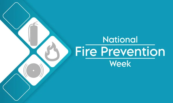Εθνική Εβδομάδα Πρόληψης Πυρκαγιών Πραγματοποιείται Κάθε Χρόνο Τον Οκτώβριο Για — Διανυσματικό Αρχείο