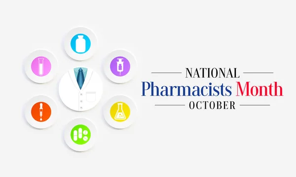 National Pharmacists Month Observed Every Year October Recognize Pharmacists Contributions — Foto Stock