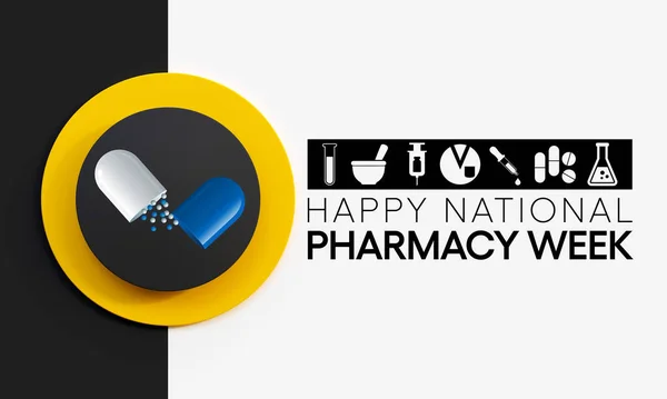 National Pharmacy Week is observed every year in October. to raise your patients and colleagues awareness about the vital role pharmacists play on the healthcare team. 3D Rendering