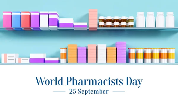 World Pharmacists day is observed every year on 25 September, The day focuses on the importance of pharmacists, and it honors how much they impact our health and well-being. 3D Rendering