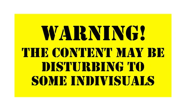 Disturbing Content Warning Text Written Yellow Background Vector Typography — Vector de stock