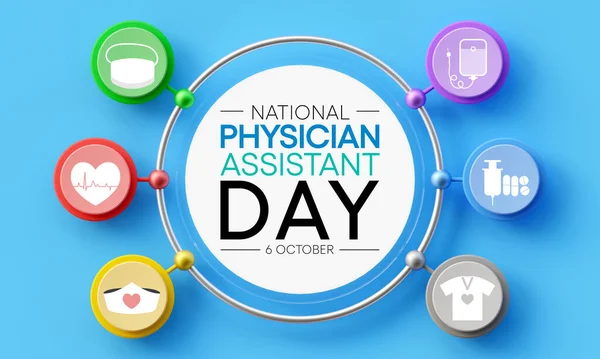 National Physician assistant day is observed every year on October 6, The role of the PA is to practice medicine under the direction and supervision of a licensed physician. 3D Rendering