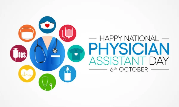 National Physician Assistant Day Observed Every Year October Role Practice — Stok Vektör