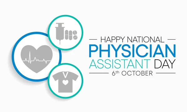 National Physician Assistant Day Observed Every Year October Role Practice — Stok Vektör