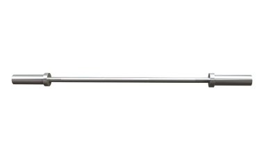 Straight Curl bar isolated on white background, stainless steel gym equipment. 3D Rendering