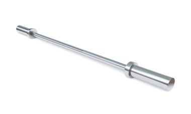 Straight Curl bar isolated on white background, stainless steel gym equipment. 3D Rendering