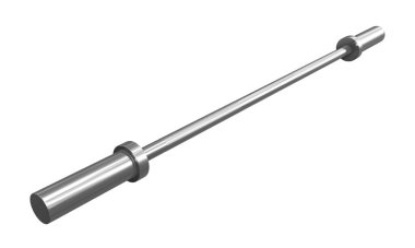 Straight Curl bar isolated on white background, stainless steel gym equipment. 3D Rendering