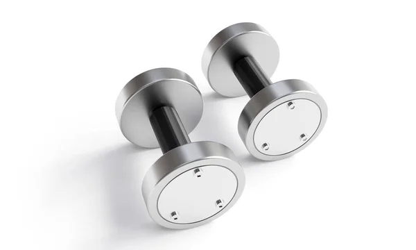 Dumbbells Isolated White Background Gym Equipment Stainless Steel Rubber Coated — 스톡 사진