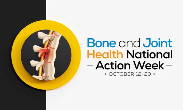 Bone and Joint health action week is observed every year in October, with activities focused on disorders including arthritis, back pain, trauma, pediatric conditions, and osteoporosis. 3D Rendering