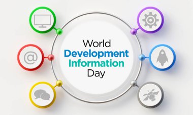 World Development Information day is observed every year on October 24, to draw the attention of the world to development problems. 3D Rendering