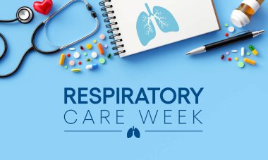 Respiratory care week is observed every year in October to raise awareness for improving lung health. 3D Rendering