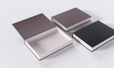 Cardboard Storage boxes isolated on white background. 3D Rendering